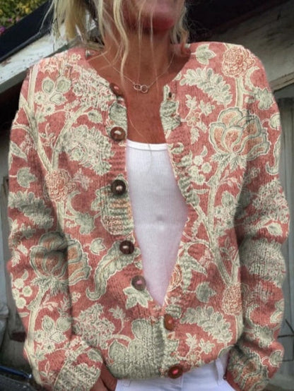 Cardigan à imprimé floral magnifique avec boutons