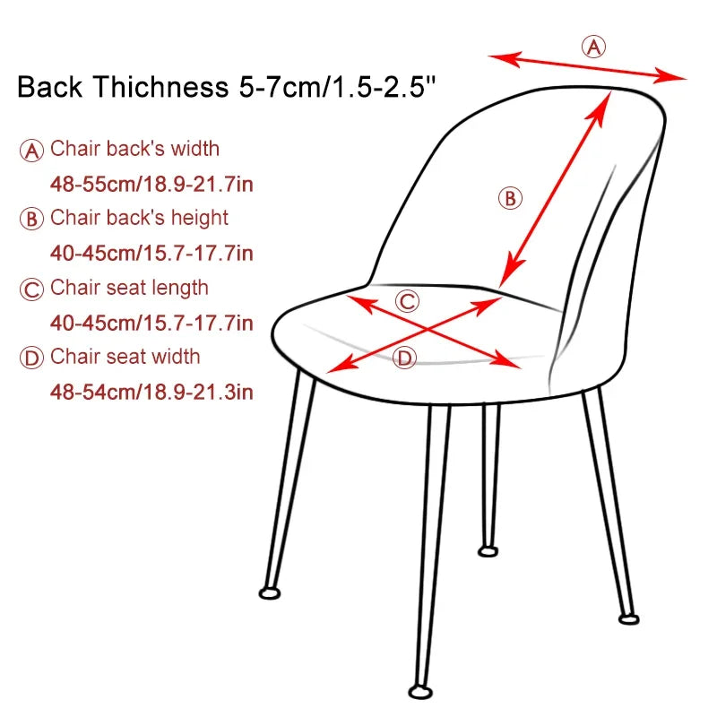 Housse de Chaise Scandinave - Velours - Dossier Arrondi