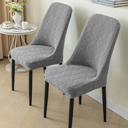 Housse de Chaise Scandinave Dossier Arrondi - Motif Gaufré