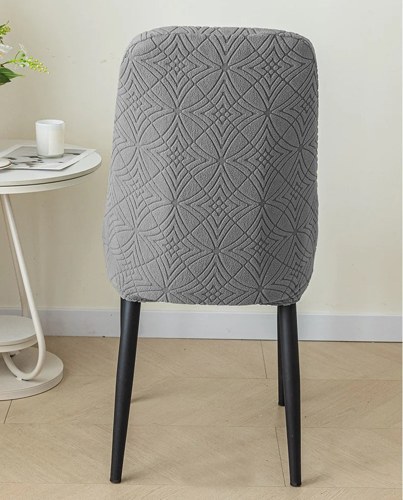 Housse de Chaise Scandinave Dossier Arrondi - Motif Gaufré