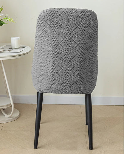 Housse de Chaise Scandinave Dossier Arrondi - Motif Gaufré