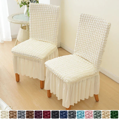 Housse de Chaise - Avec Jupe - Couleur Unie