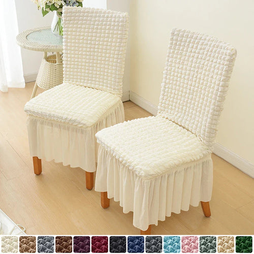 Housse de Chaise - Avec Jupe - Couleur Unie