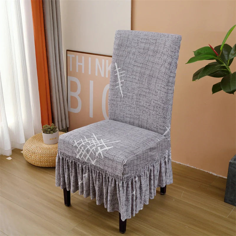 Housse De Chaise Motifs Imprimée Avec Jupe