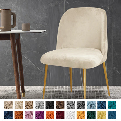 Housse de Chaise Scandinave - Velours - Dossier Arrondi