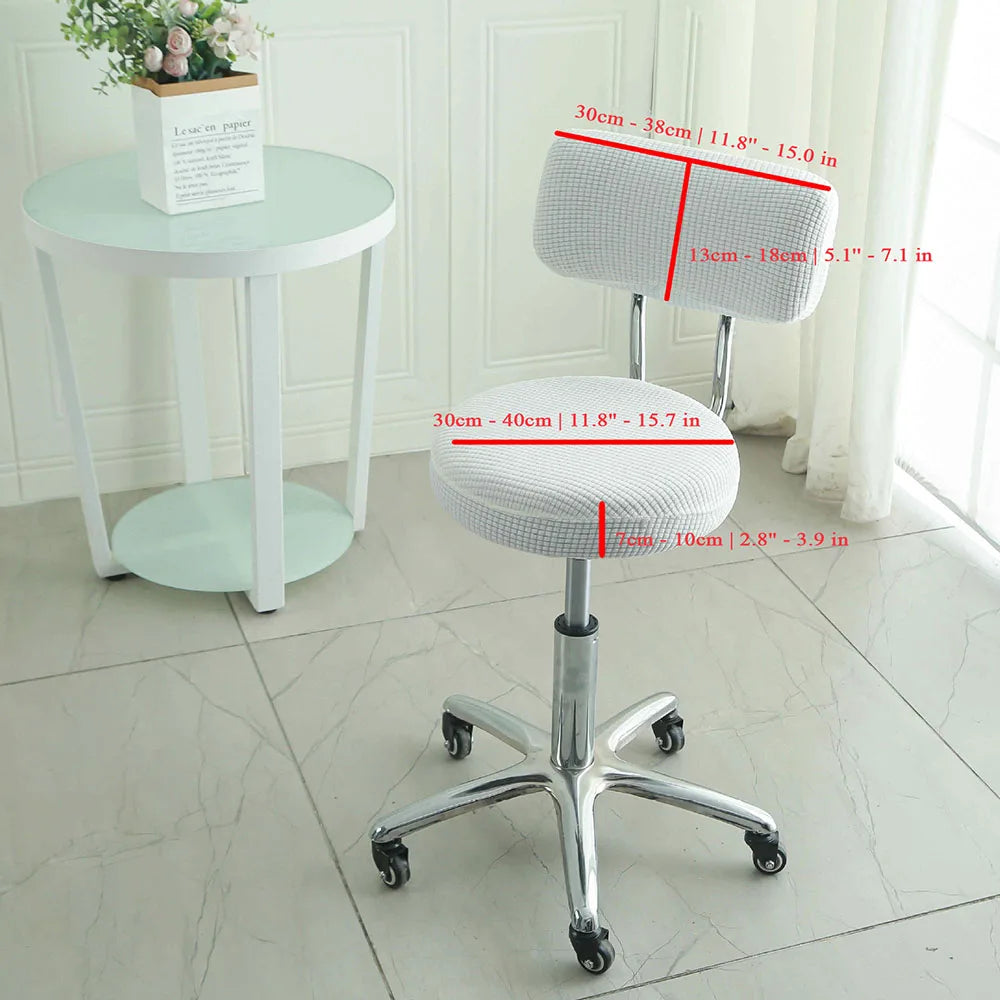 Housse de Tabouret Rond avec Dossier