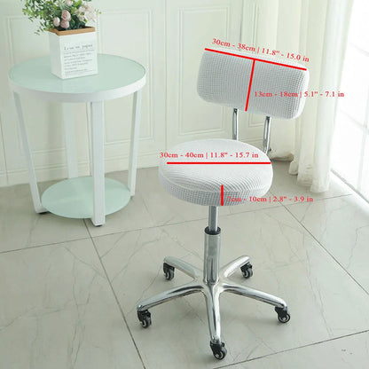Housse de Tabouret Rond avec Dossier