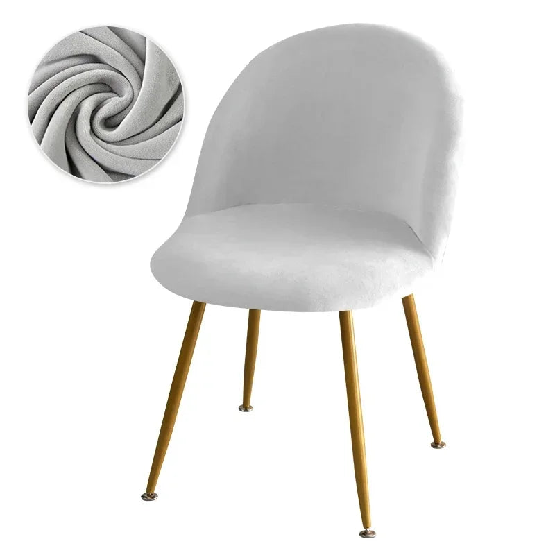 Housse Chaise Scandinave Dossier Incurvée Velours