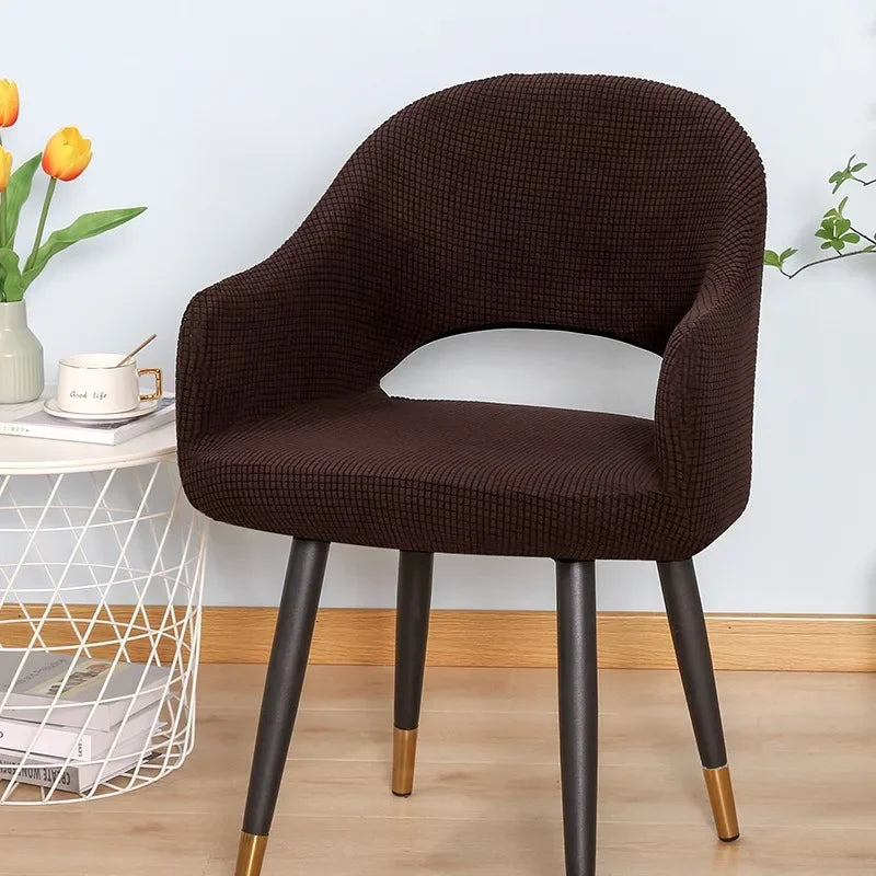 Housse Chaise Scandinave - Dossier Incurvée avec Accoudoirs