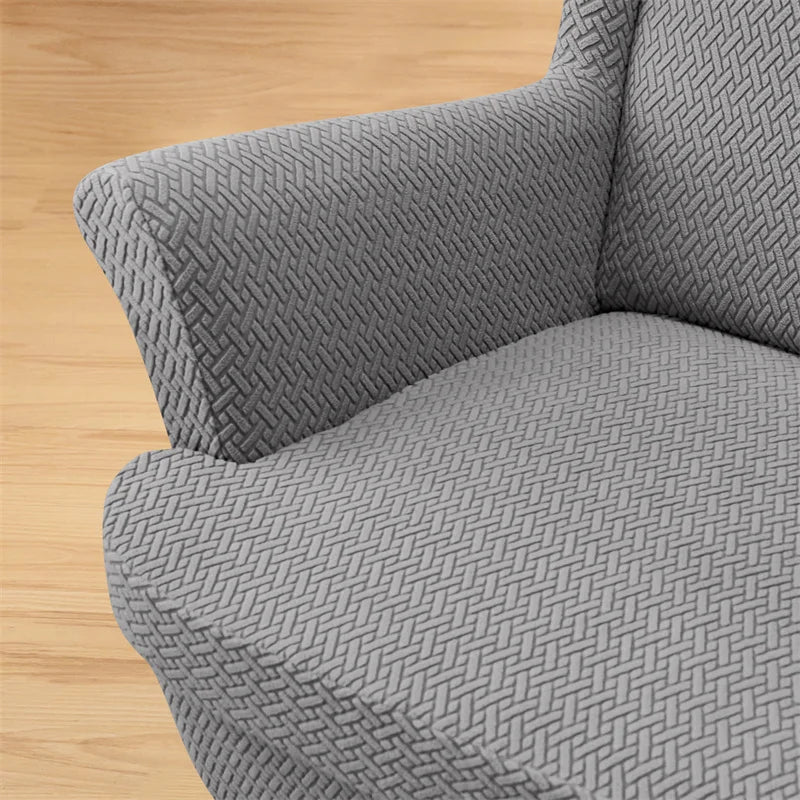 Housse Fauteuil Club - Housse Repose Pieds - Motif Chevrons