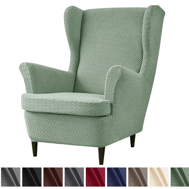 Housse Fauteuil Club - Housse Repose Pieds - Motif Chevrons