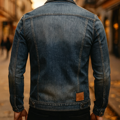 Radeko - Veste en jean pour homme Slim Fit