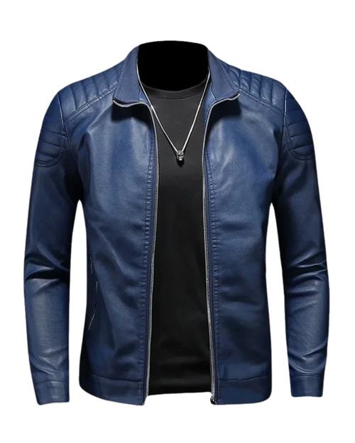 Veste en cuir avec col