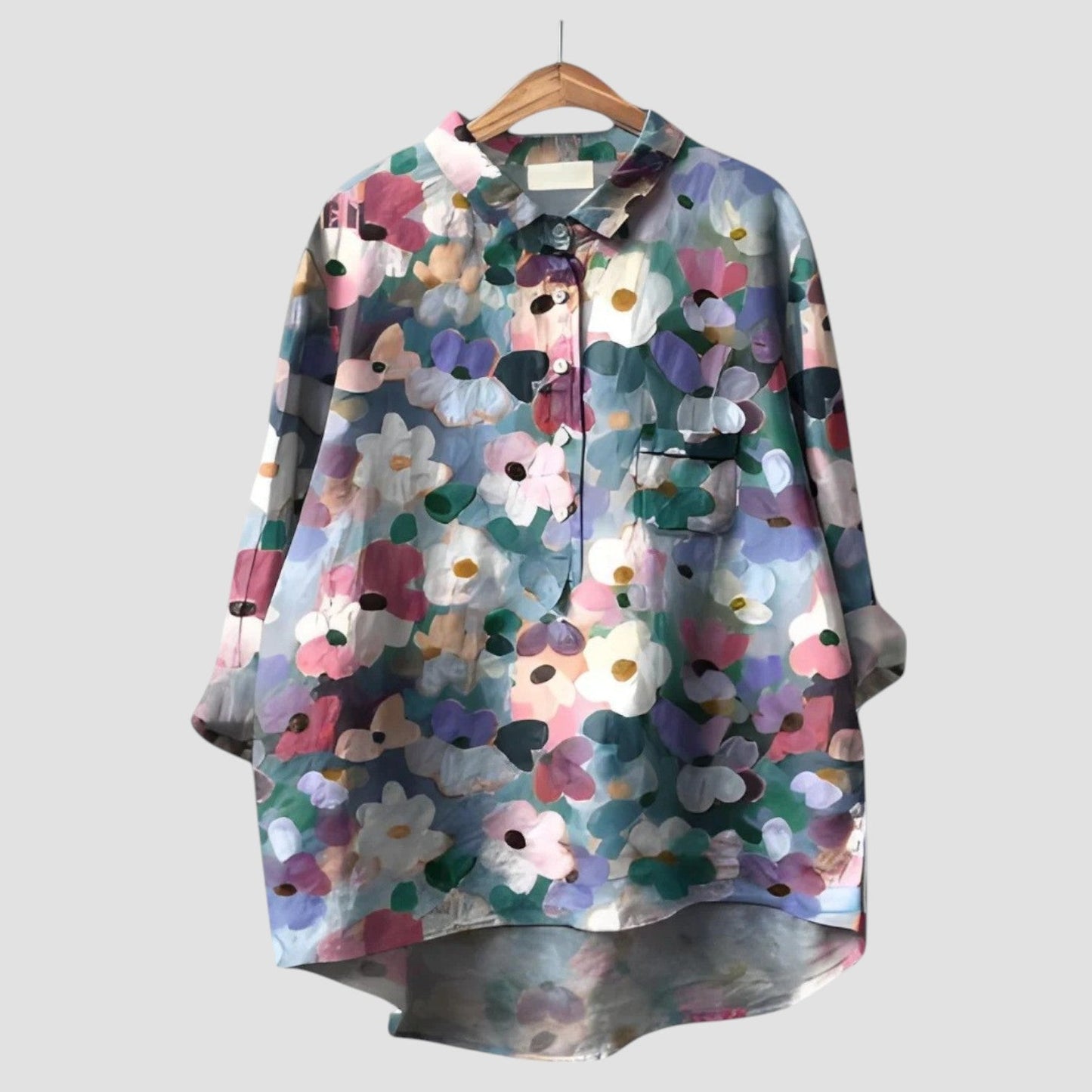 VERONICA ⏐ Chemise Oversize avec Motif Floral Artistique