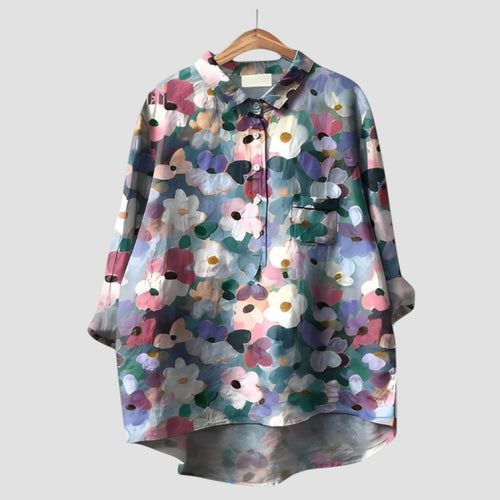 VERONICA ⏐ Chemise Oversize avec Motif Floral Artistique