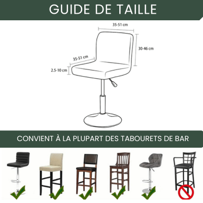 Housse de Tabouret Bar Extensible Motif Feuille