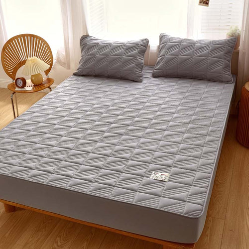 Drap-housse en pur coton, une pièce, épais et matelassé, protège-matelas anti-acariens