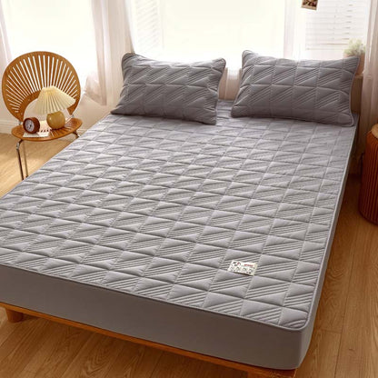 Drap-housse en pur coton, une pièce, épais et matelassé, protège-matelas anti-acariens