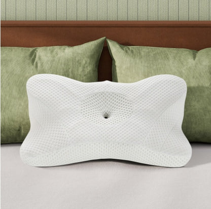 Oreiller cervical, oreiller ergonomique rafraîchissant en mousse à mémoire de forme, oreiller orthopédique à double hauteur avec soutien latéral