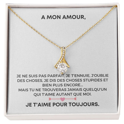 Collier avec coffret rose éternelle - À mon amour