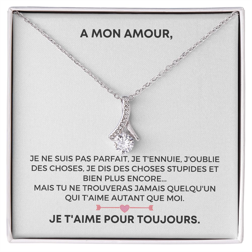 Collier avec coffret rose éternelle - À mon amour