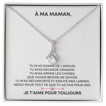 Collier avec coffret rose éternelle - À ma Maman
