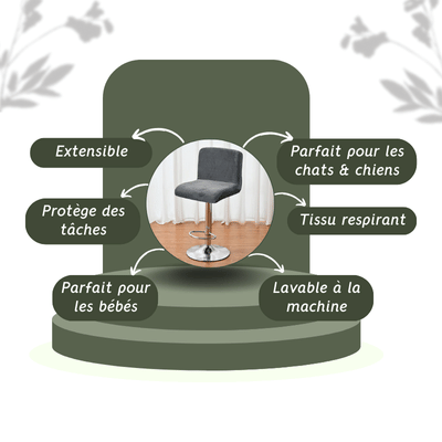 Housse Tabouret Bar Résistant aux éclaboussures - Blanc