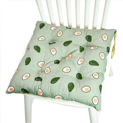 Coussin de chaise rond à cinq cercles en polyester imprimé lin et coton, pour baie vitrée.