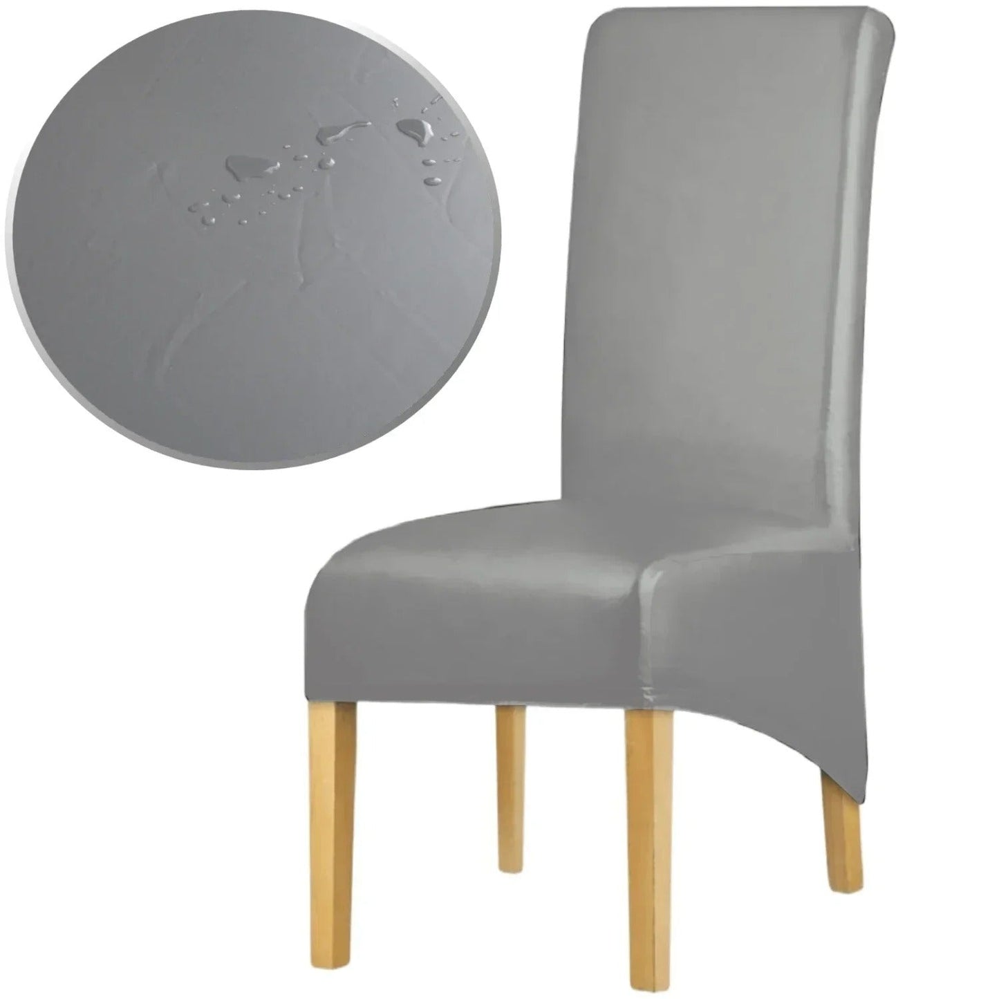 Housse de Chaise Apparence Cuir XL Gris