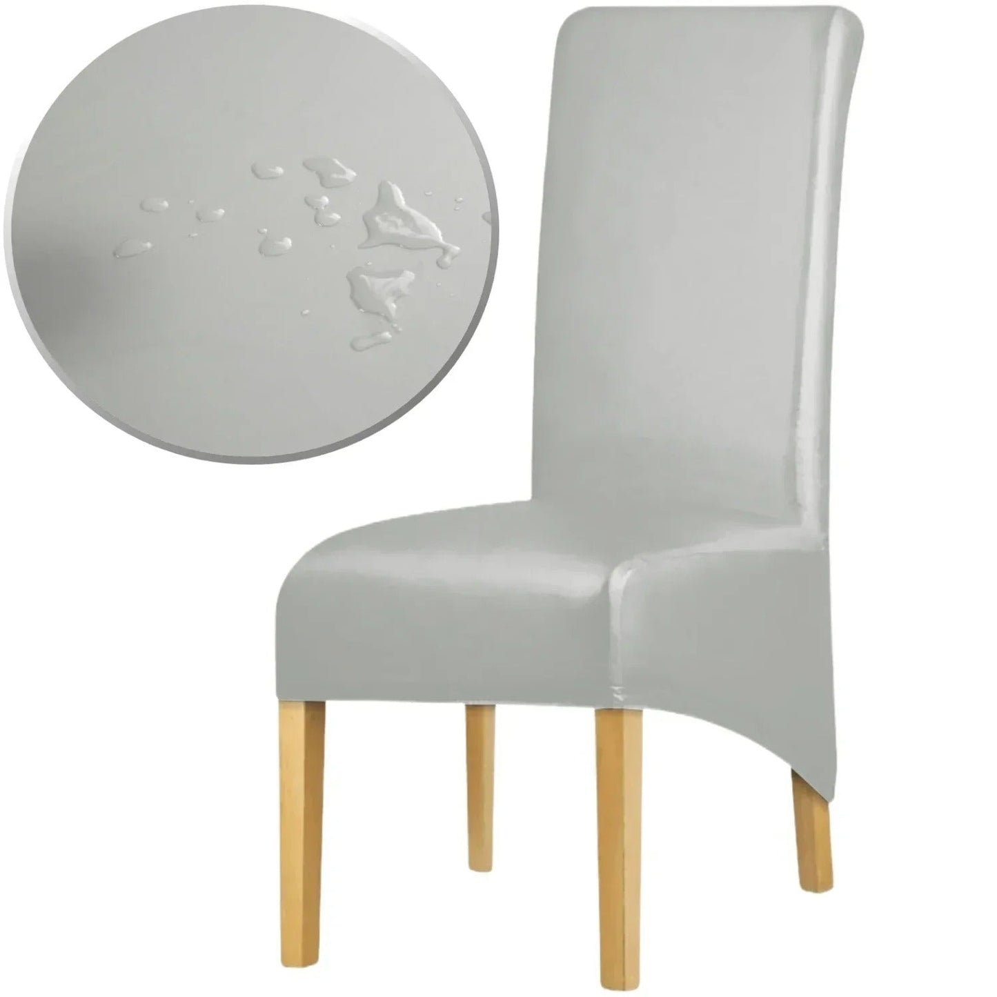 Housse de Chaise Apparence Cuir XL Gris