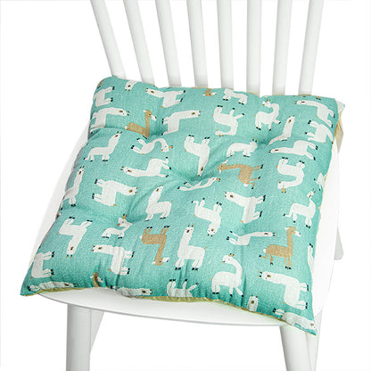 Coussin de chaise rond à cinq cercles en polyester imprimé lin et coton, pour baie vitrée.