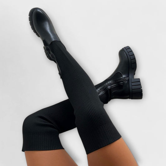 Lureva – Bottes Overknee avec Semelle Chunky
