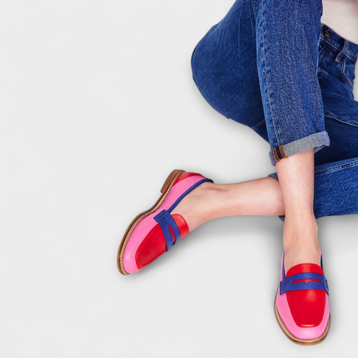 Souliers – Patchwork coloré avec bout rond