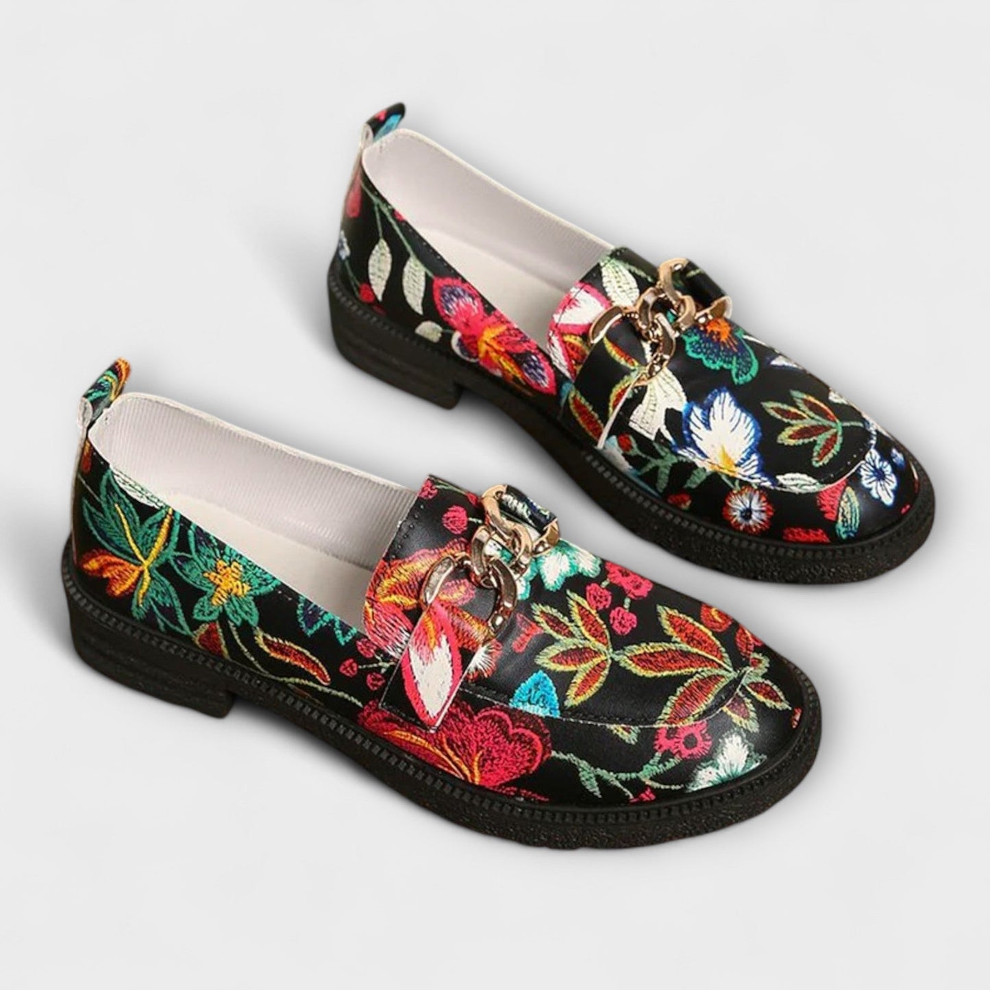 Dorien | Mocassins multicolores avec motif floral
