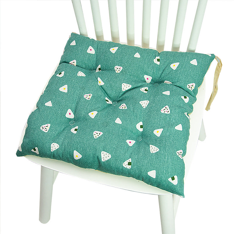 Coussin de chaise rond à cinq cercles en polyester imprimé lin et coton, pour baie vitrée.
