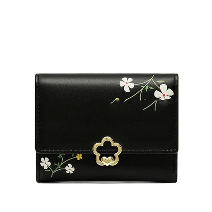 Petit portefeuille fleuri femme
