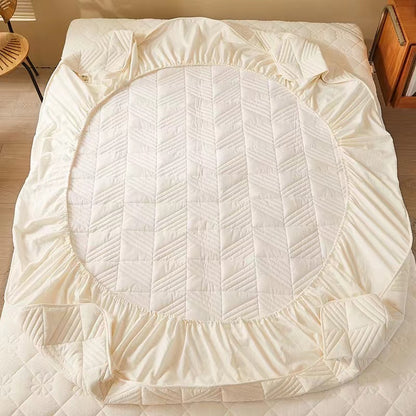 Drap-housse en pur coton, une pièce, épais et matelassé, protège-matelas anti-acariens