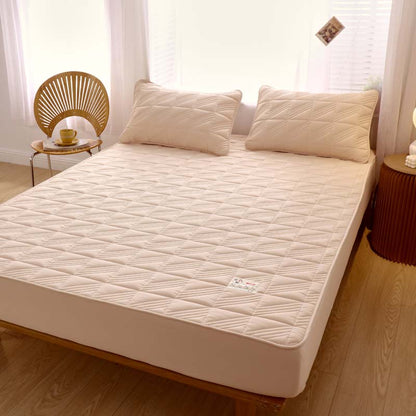 Drap-housse en pur coton, une pièce, épais et matelassé, protège-matelas anti-acariens