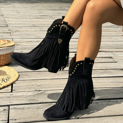 Luna| Bottes à Franges en Forme de Cœur