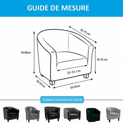 Housse de Fauteuil Universelle Extensible - Couleur Gris Acier Élégant