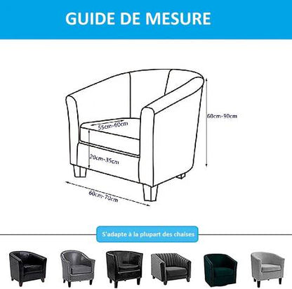 Housse pour fauteuil cabriolet extensible en cuir - blanc