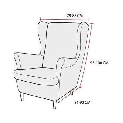 Housse de fauteuil à oreilles velours - Orange - Élégance et Protection