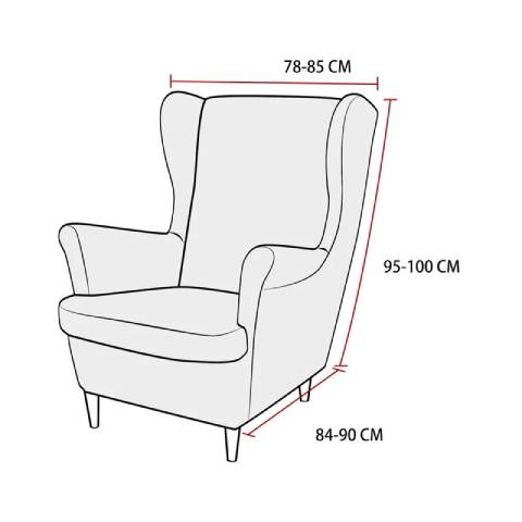 Housse de fauteuil à oreilles velours - gris - Élégance et Protection