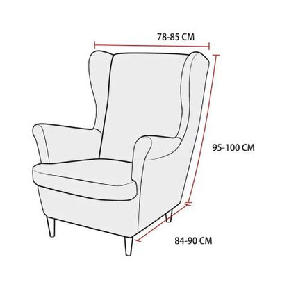 Housse de fauteuil à oreilles velours - gris - Élégance et Protection