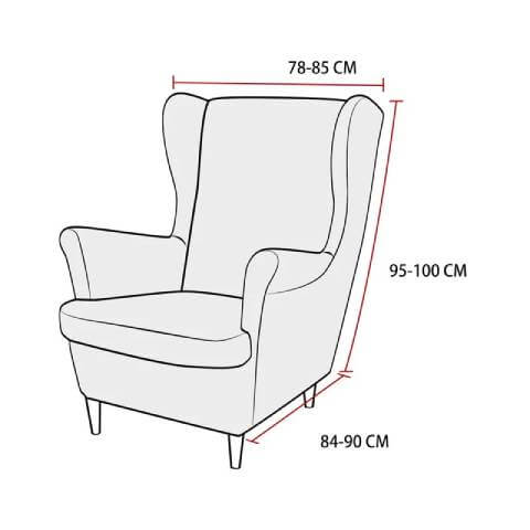 Housse de fauteuil à oreilles velours - Noire - Élégance et Protection