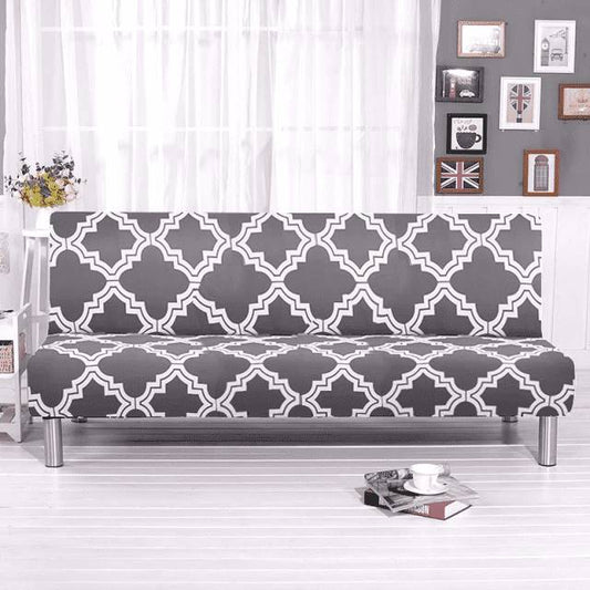 Housse Clic Clac Extensible Motif Géométrique Gris - Tissu Doux & Élastique