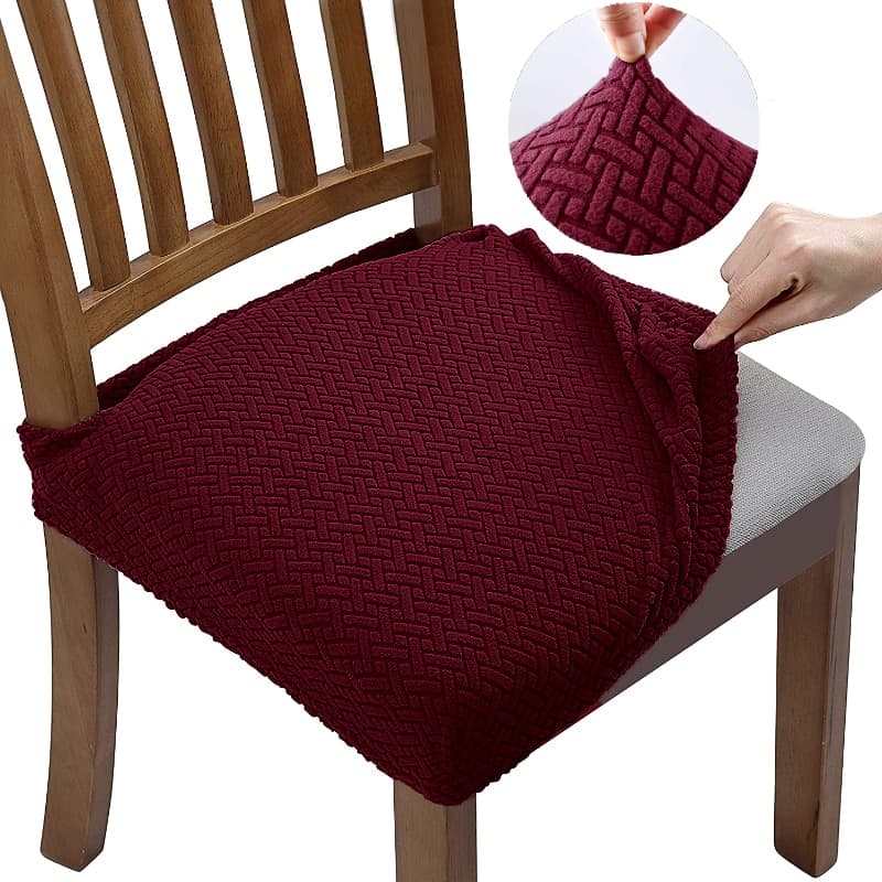 Housse Assise de Chaise - Jacquard - Bordeaux