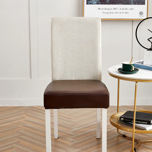 Housse Assise de Chaise - Apparence Cuir - Châtaigne