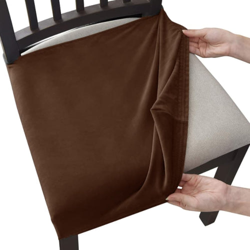 Housse Assise de Chaise - Velours - Chocolat