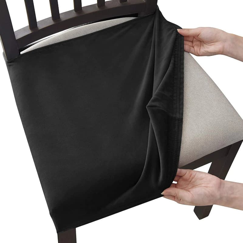 Housse Assise de Chaise - Velours - Encre
